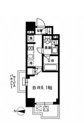 レジディア新宿イースト3 1Kの間取図画像