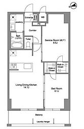 Ｐｒｉｍａ Ｓｔｅｌｌａ 10階1SLDKの間取り