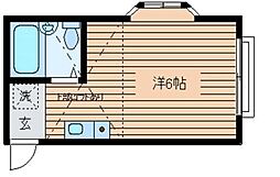 ラ・メール参番館 ワンルームの間取図画像