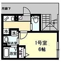 ベイルーム本町通り 1Kの間取図画像