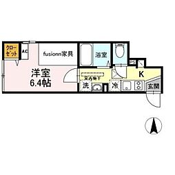 MIJAS Kameari-ESTE 1階1Kの間取り