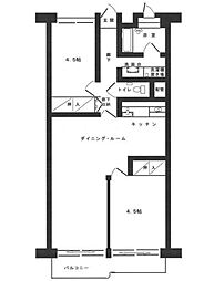木場ハイツ 2LDKの間取図画像