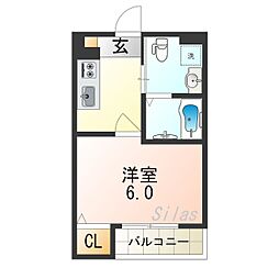 FUCLA大物 1Kの間取図画像