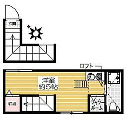 サークルハウス国分寺 2階ワンルームの間取り