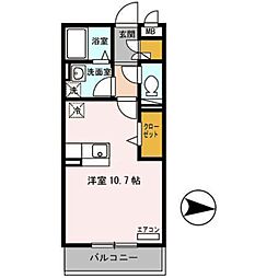 京阪本線 古川橋駅 徒歩15分の賃貸アパート 1階ワンルームの間取り