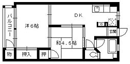 昌栄マンション 2DKの間取図画像