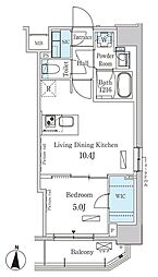 パークアクシス錦糸町ウエスト 4階1LDKの間取り