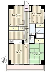 ヌーベルヴィラ2 3LDKの間取図画像