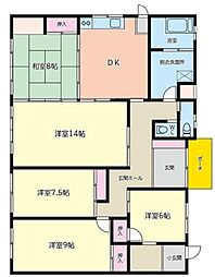 ハイムさんきパート13 5DKの間取図画像
