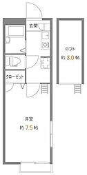 メインシティガーデン細田 1Kの間取図画像