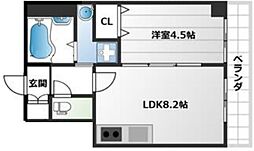 Cladire TARO 4階1LDKの間取り