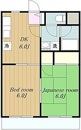 ハイクリーンコート 2DKの間取図画像