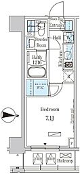 パークアクシス押上サウス 1Kの間取図画像
