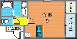ワコーレヴィータ二宮町 1階ワンルームの間取り