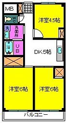 マンションカネイ 3Kの間取図画像