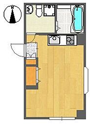 ビラサカエ 4階ワンルームの間取り