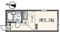 カインドハウス山手大平 ワンルームの間取図画像