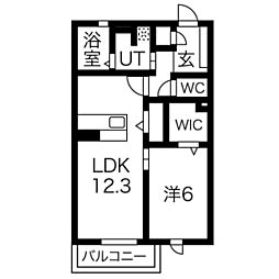 フラワーコート 1LDKの間取図画像