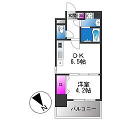 メイクス天王寺南 1DKの間取図画像