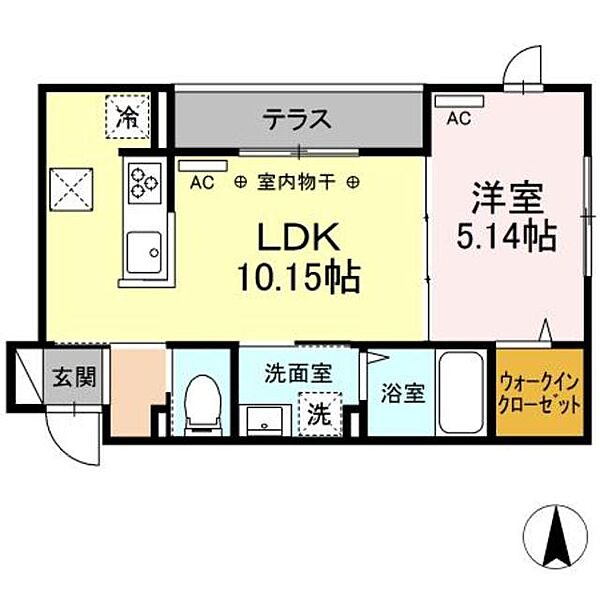 Dスクエア万願寺 102｜東京都日野市万願寺４丁目(賃貸アパート1LDK・1階・35.89㎡)の写真 その2