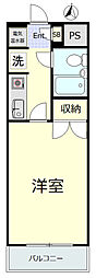 ロアール洗足池 1Kの間取図画像