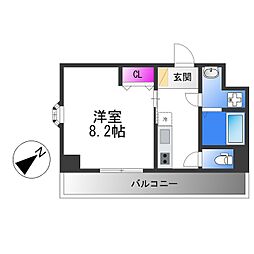 ルミエール八尾駅前 1Kの間取図画像