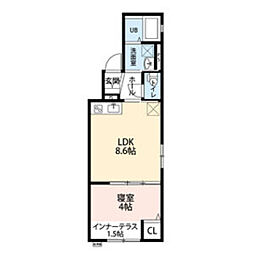 アムールシトラス 1LDKの間取図画像