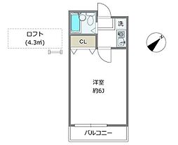 SeedTerrace武蔵小山 2階1Kの間取り