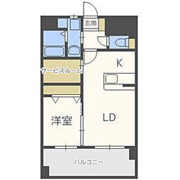 ロイズ空港東 1SLDKの間取図画像