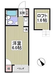 アップルハウス三ッ沢南町 ワンルームの間取図画像