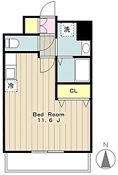スタービレ海老名 ワンルームの間取図画像