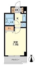 デイム橋本 1Kの間取図画像