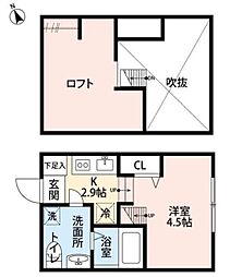 ドルフィン ワンルームの間取図画像