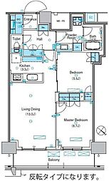 パークアクシス豊洲キャナル 17階2LDKの間取り