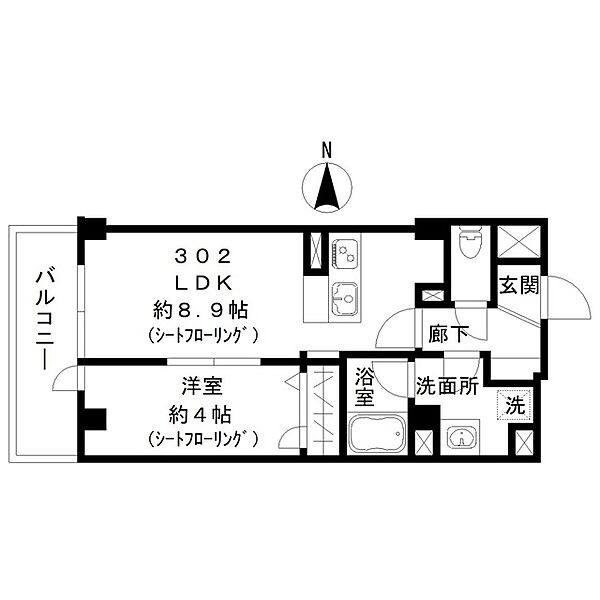 ｓｋｙｅ池上 302｜東京都大田区池上８丁目(賃貸マンション1LDK・3階・33.35㎡)の写真 その2