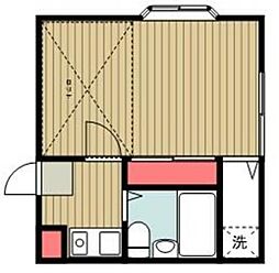 パレス中山第1 1Kの間取図画像
