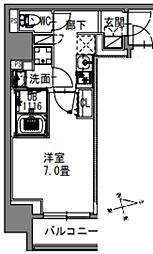 エスレジデンス新御徒町イースト 5階1Kの間取り