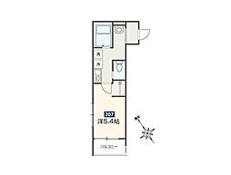 ＭＥＬＤＩＡ新座II 2階1Kの間取り