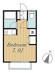 アットハイム 1階ワンルームの間取り