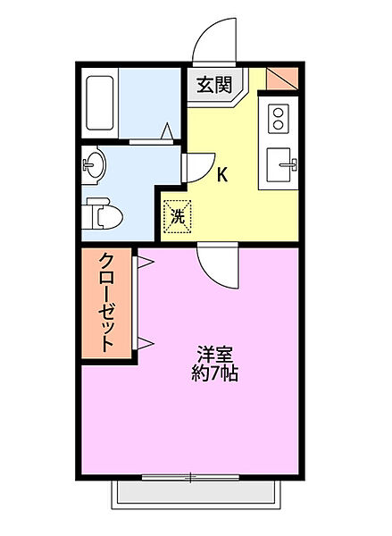 コート・サバビエD 102｜新潟県新潟市西区西小針台１丁目(賃貸アパート1K・1階・23.14㎡)の写真 その2