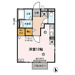 CASA GRANDE III 2階ワンルームの間取り