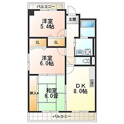 KMコートあびこ 3DKの間取図画像