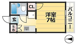 ルシエール平野 B棟 1階1Kの間取り