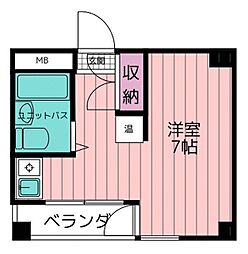 グレースヒルズ ワンルームの間取図画像