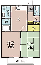サモワール・ド・新田 2Kの間取図画像
