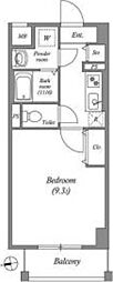 YAMASHO23 1Kの間取図画像