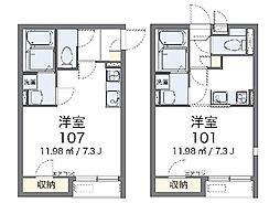 レオネクストNAGOMI 1Kの間取図画像