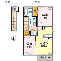 ショウリュウ秋津 2LDKの間取図画像
