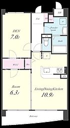 SunriseOmote 1SLDKの間取図画像