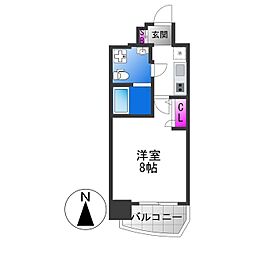 TLRレジデンス高井田 1Kの間取図画像